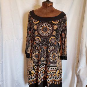 Dress Barn gold and black dress